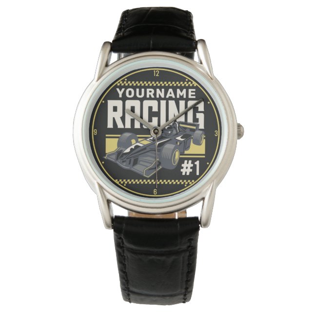 Personalized Racing Team Fast Race Car Driver  Watch (Front)