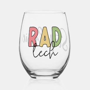 Personalized Rad Tech Radiologic Technologist Stemless Wine Glass