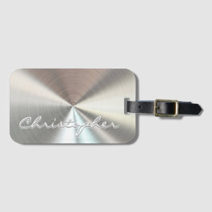Personalized Radial Metallic Look - Chrome Luggage Tag