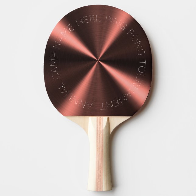 Personalized Radial Metallic Look - Copper Ping Pong Paddle (Front)