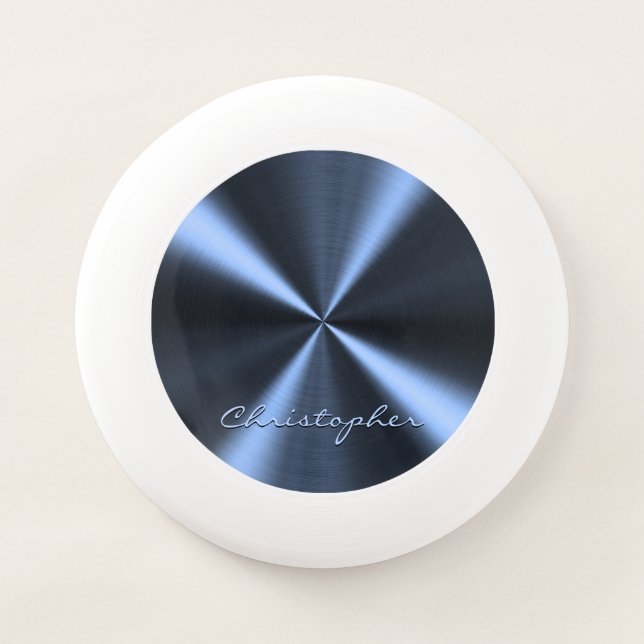 Personalized Radial Metallic Look - Dark Blue Wham-O Frisbee (Front)