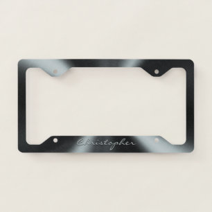 Personalized Radial Metallic Look - Dark Grey License Plate Frame