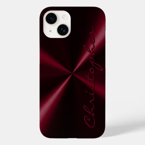 Personalized Radial Metallic Look _ Dark Red Case_Mate iPhone 14 Case