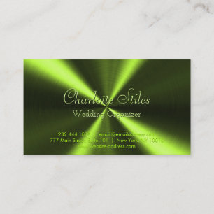 Personalized Radial Metallic Look - Green Business Card