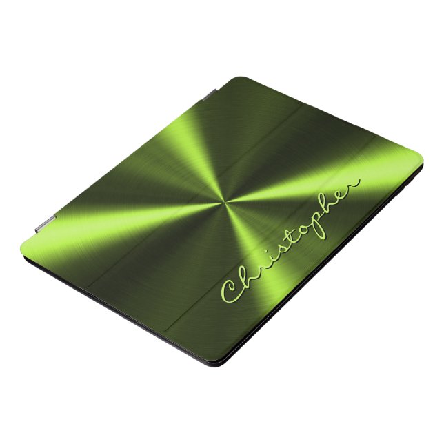 Personalized Radial Metallic Look - Green iPad Pro Cover (Side)