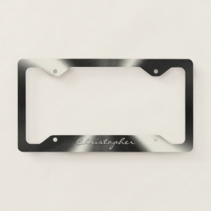 Personalized Radial Metallic Look - Grey License Plate Frame