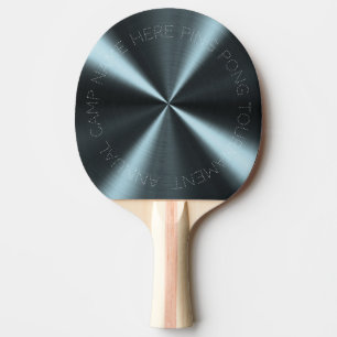 Personalized Radial Metallic Look - Light Blue Ping Pong Paddle
