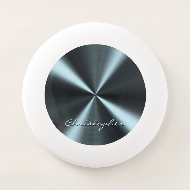 Personalized Radial Metallic Look - Light Blue Wham-O Frisbee (Front)