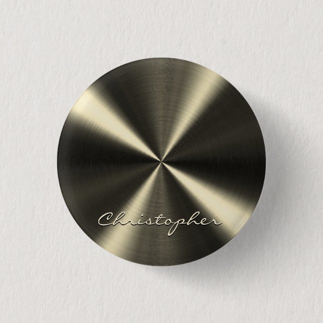 Personalized Radial Metallic Look - Light Yellow Button (Front)