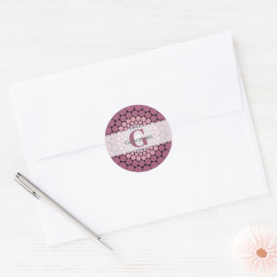 Personalized Radiant Dusky Rose Floral Dot Mandala Classic Round Sticker