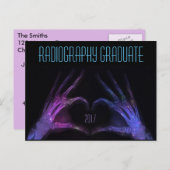 Personalized "Radiography Graduate" Xray Fingers Announcement Postcard (Front/Back)