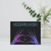 Personalized "Radiography Graduate" Xray Fingers Announcement Postcard (Standing Front)