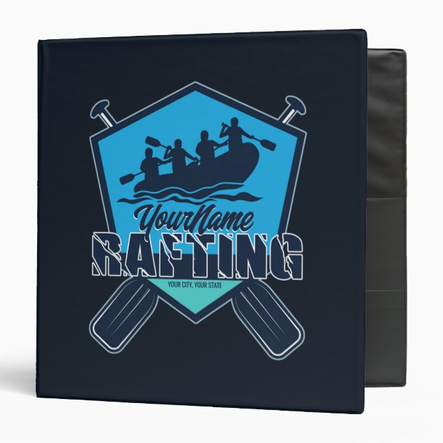 Personalized Rafting Whitewater River Adventure  3 Ring Binder (Front/Inside)