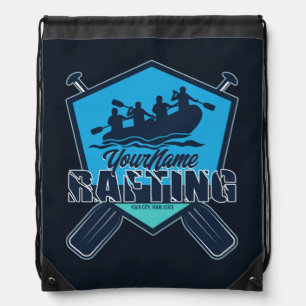 Personalized Rafting Whitewater River Adventure Drawstring Bag