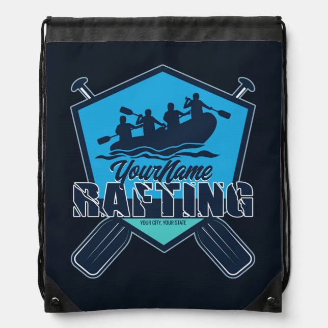 Personalized Rafting Whitewater River Adventure  Drawstring Bag (Front)