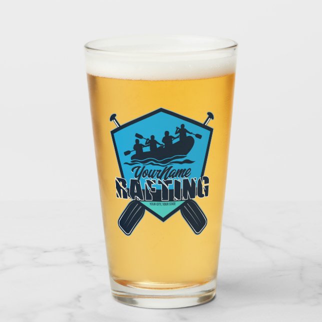 Personalized Rafting Whitewater River Adventure Glass (Front Filled)