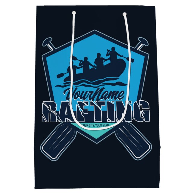 Personalized Rafting Whitewater River Adventure  Medium Gift Bag (Back)