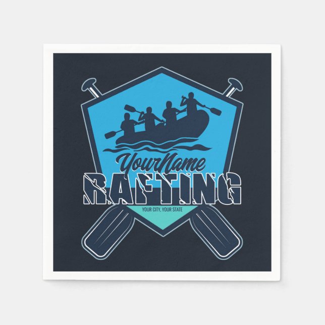 Personalized Rafting Whitewater River Adventure  Napkins (Front)