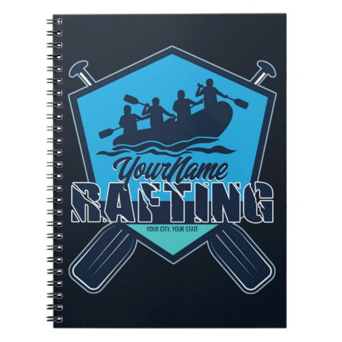 Personalized Rafting Whitewater River Adventure Notebook