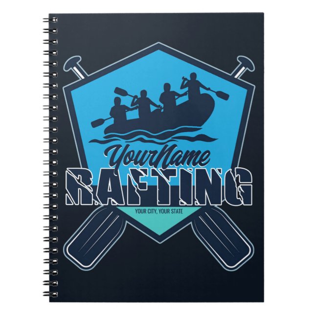 Personalized Rafting Whitewater River Adventure Notebook (Front)