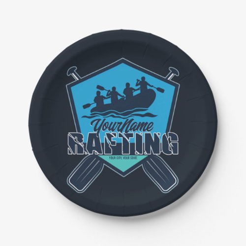 Personalized Rafting Whitewater River Adventure  Paper Plates
