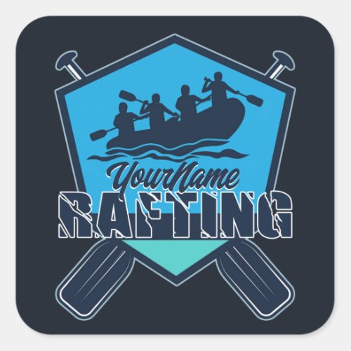 Personalized Rafting Whitewater River Adventure  Square Sticker