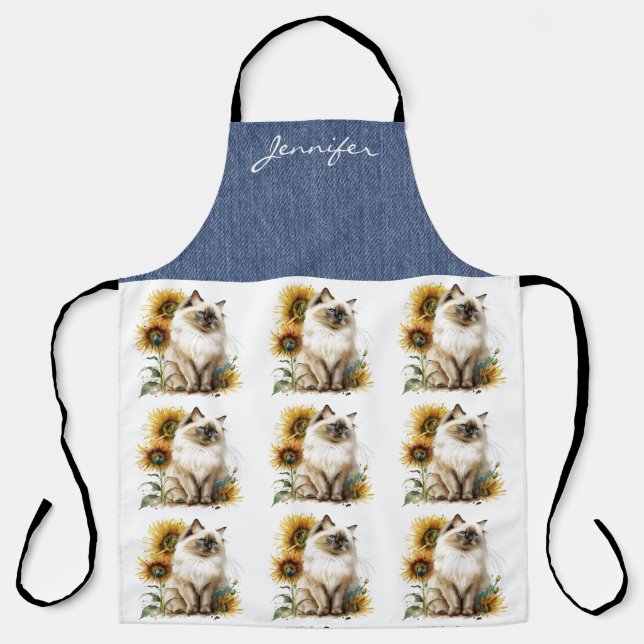 Personalized Ragdoll Cat All-Over Print Apron (Front)