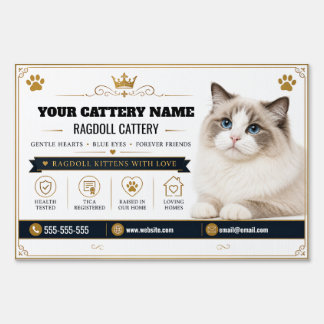 Personalized Ragdoll Cat Breeder Lawn Sign