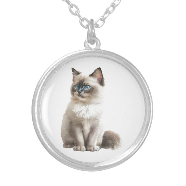 Personalized Ragdoll Cat Necklace (Front)