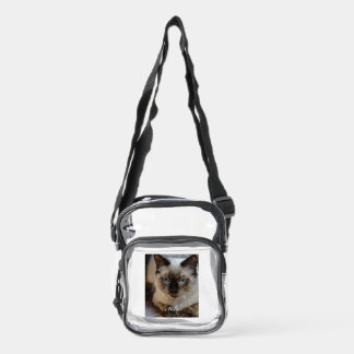 Personalized Ragdoll Cat Photo and Name Clear Crossbody Bag