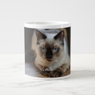 Personalized Ragdoll Cat Photo and Name Giant Coffee Mug