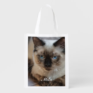 Personalized Ragdoll Cat Photo and Name Grocery Bag