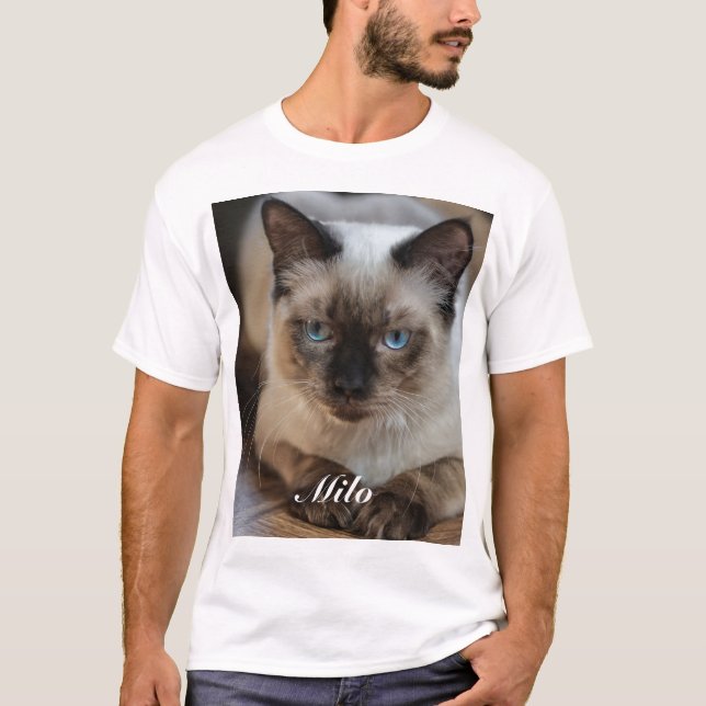 Personalized Ragdoll Cat Photo and Name T-Shirt (Front)