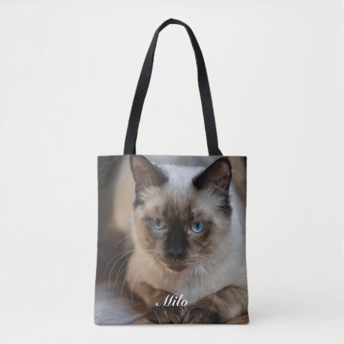 Personalized Ragdoll Cat Photo and Name Tote Bag