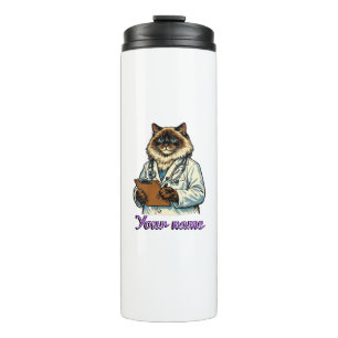 Personalized Ragdoll Cat Vet Tech Thermal tumbler 