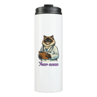 Personalized Ragdoll Cat Vet Tech Thermal tumbler