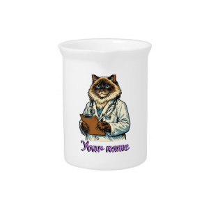 Personalized Ragdoll Cat Veterinarian  Beverage Pitcher