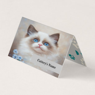 Personalized Ragdoll Cattery Folded Business Card