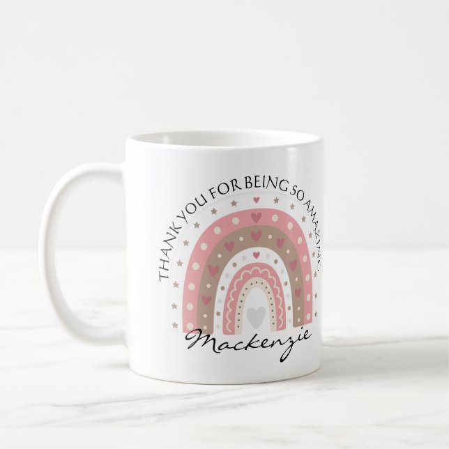 Personalized Rainbow Add Message And Name Coffee Mug (Left)