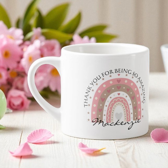 Personalized Rainbow Add Message And Name Espresso Cup (Personalized Rainbow Add Message And Name Espresso Cup by Ricaso. A perfect thank you gift )
