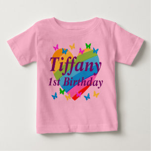 PERSONALIZED RAINBOW AND BUTTERFLIES 1ST BIRTHDAY BABY T-Shirt