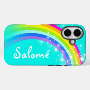 Personalized rainbow aqua iphone case