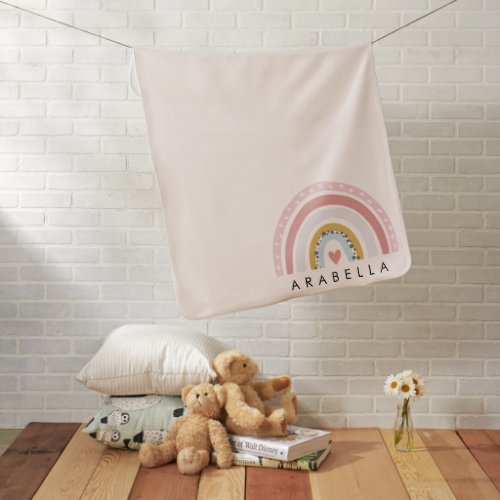 Personalized Rainbow  Baby Blanket