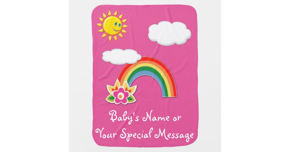 Personalized Rainbow Baby Blanket YOUR COLORS TEXT Zazzle