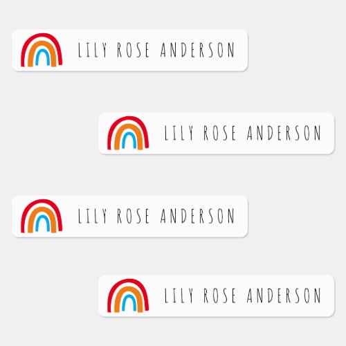 Personalized Rainbow Back to School Kids Labels