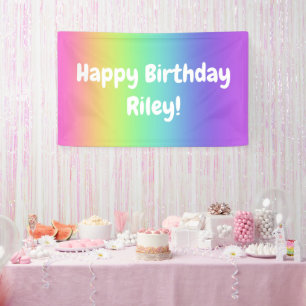 Personalized Rainbow Birthday Banner