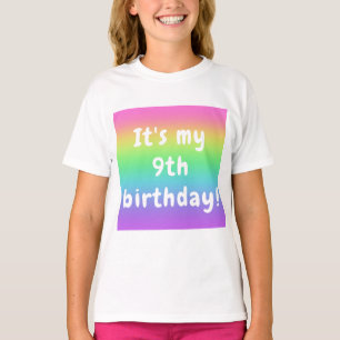 Personalized Rainbow Birthday Girl's T-Shirt
