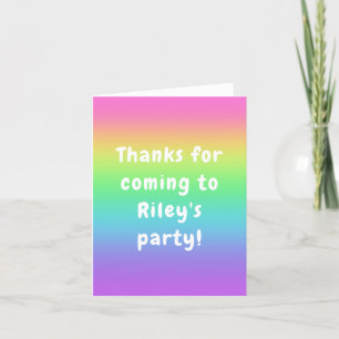 Personalized Rainbow Birthday Letterpress Thank You Card