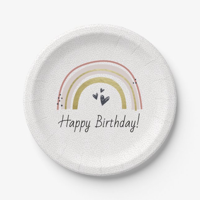 Personalized Rainbow Birthday Plates (Front)