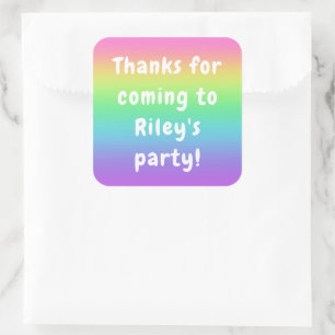 Personalized Rainbow Birthday Square Sticker